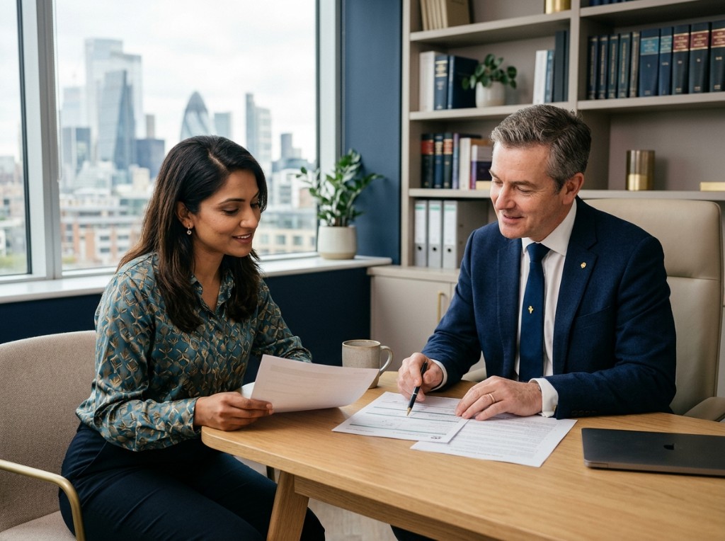All Nations Legal Services consultation — advisers reviewing immigration documents together